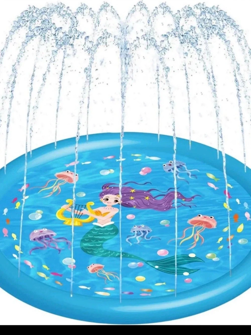 Kids Sprinklers for Outside, Splash Pad for Toddlers & Baby Pool 3-In-1 60